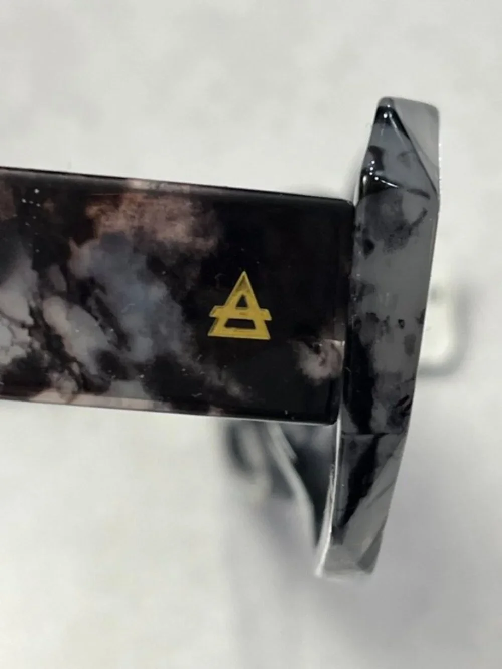 AIRE Ascendant Rectangular Sunglasses Marbled Black Gray Smoke Lens